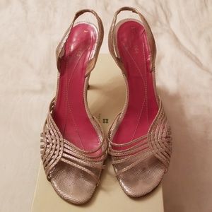 Kate Spade Silver Strappy Sandals Holiday Wedding